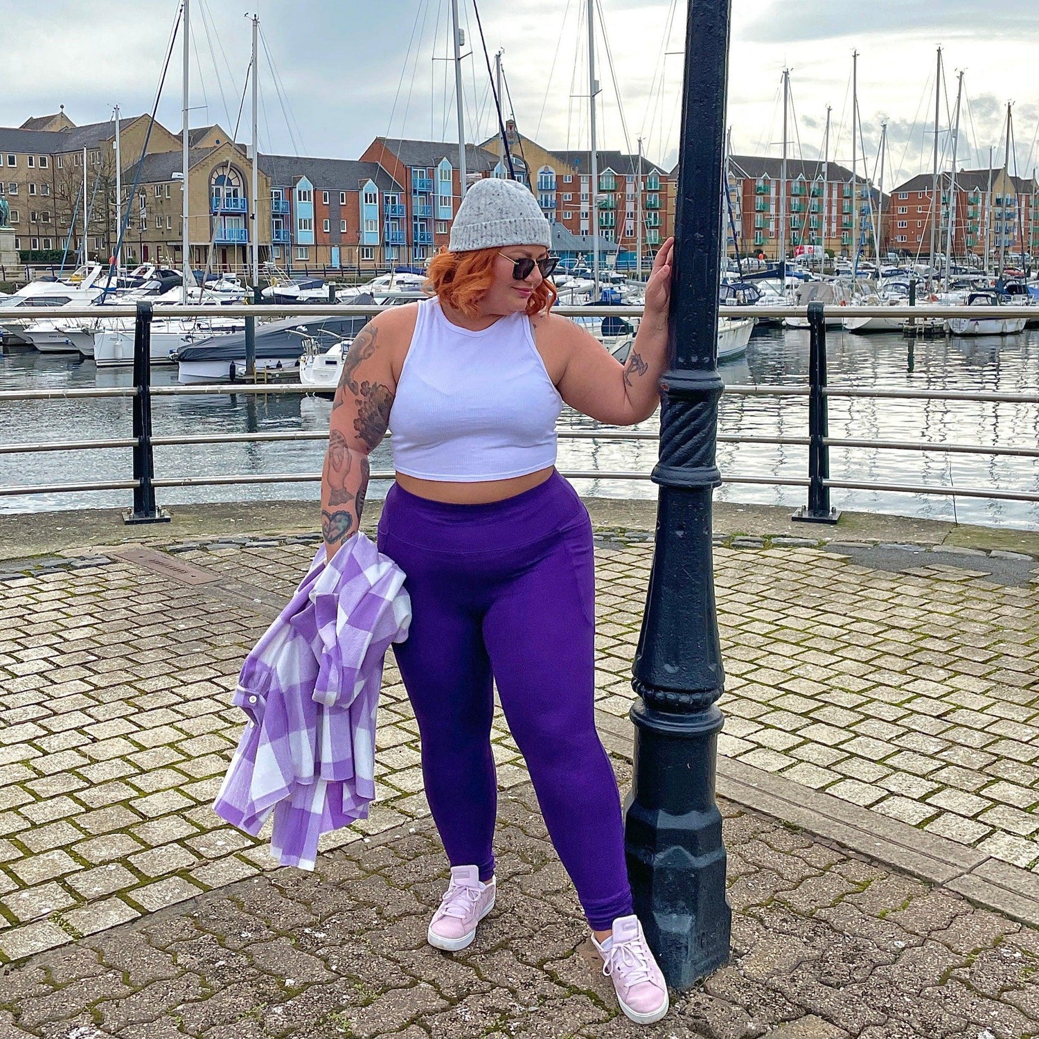 Squat Proof Long Leggings - Suffragette Purple - Snag