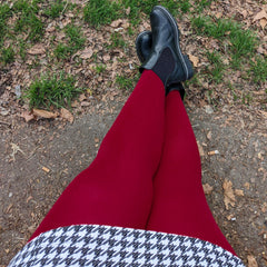 120 Denier Tights - Blood Red - Snag