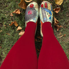 120 Denier Tights - Blood Red - Snag