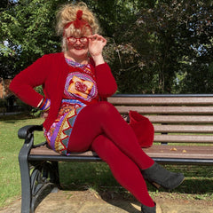 120 Denier Tights - Blood Red - Snag