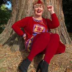 120 Denier Tights - Blood Red - Snag