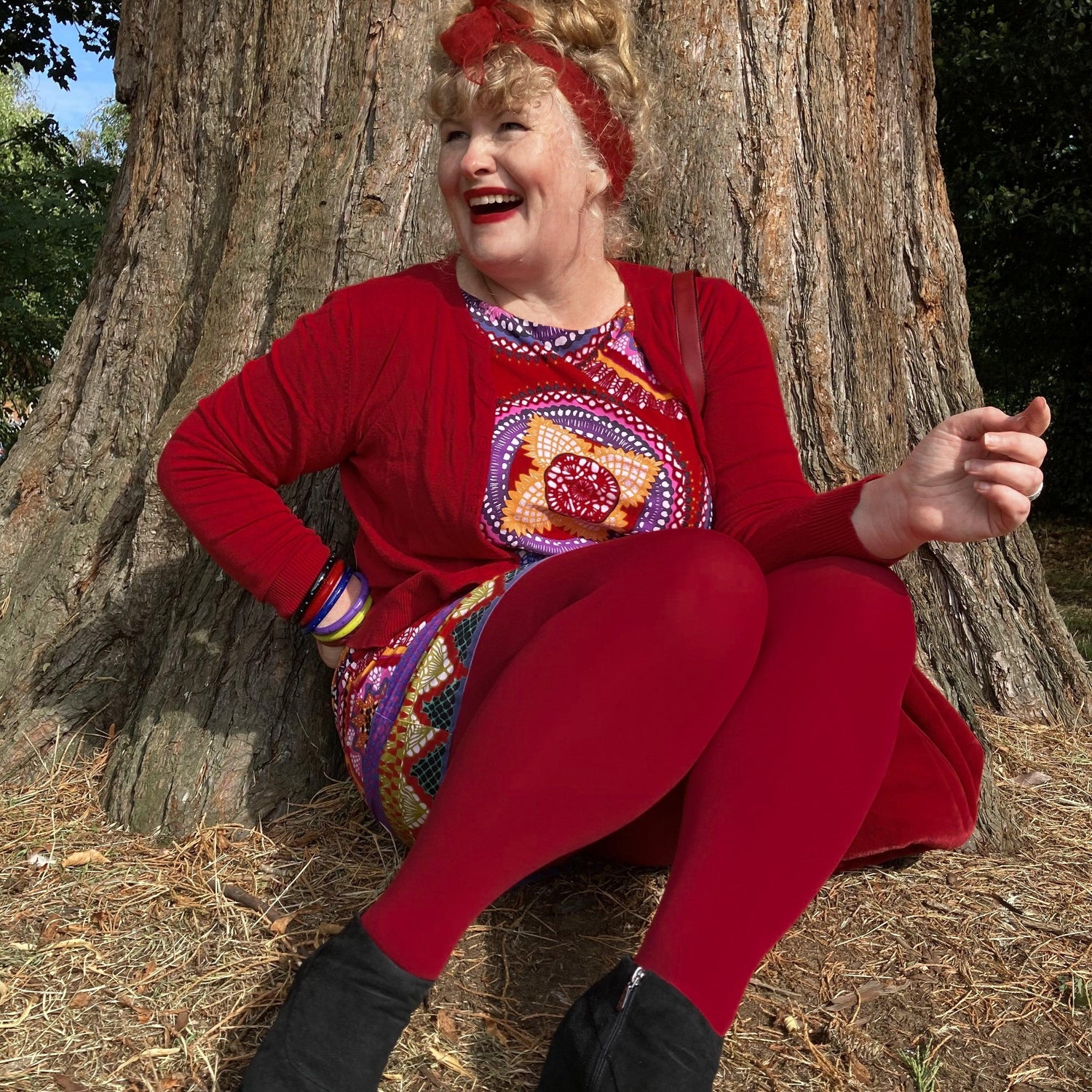 120 Denier Tights - Blood Red - Snag