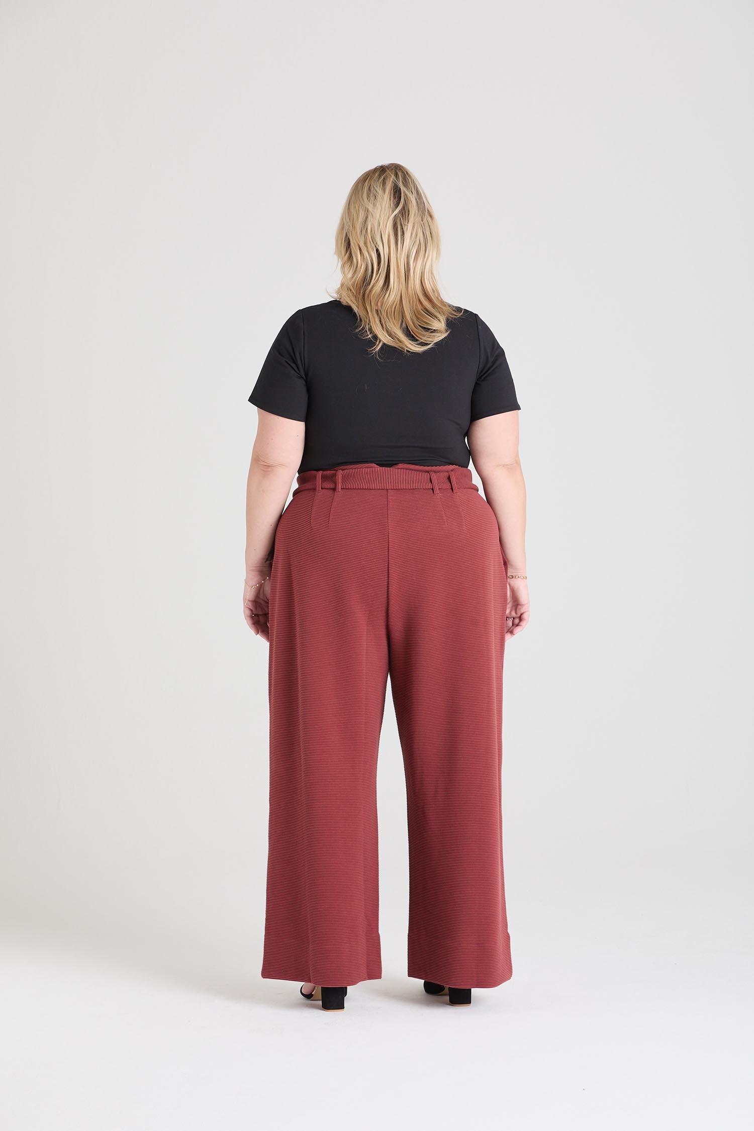 Ottoman Wide Leg Tailored Trousers - Cinnamon