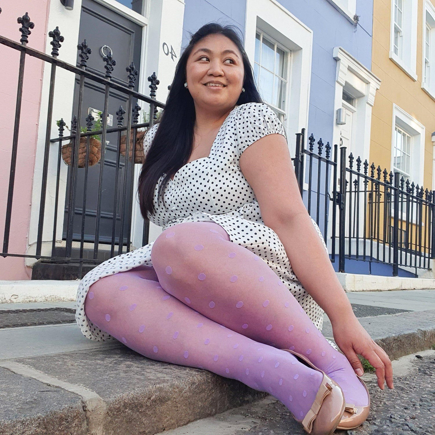 40 Denier Polka - Cassis de Violet - Snag