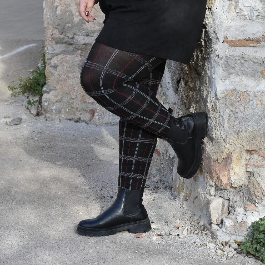 80 Denier Plaid Tights - Haggis - Snag