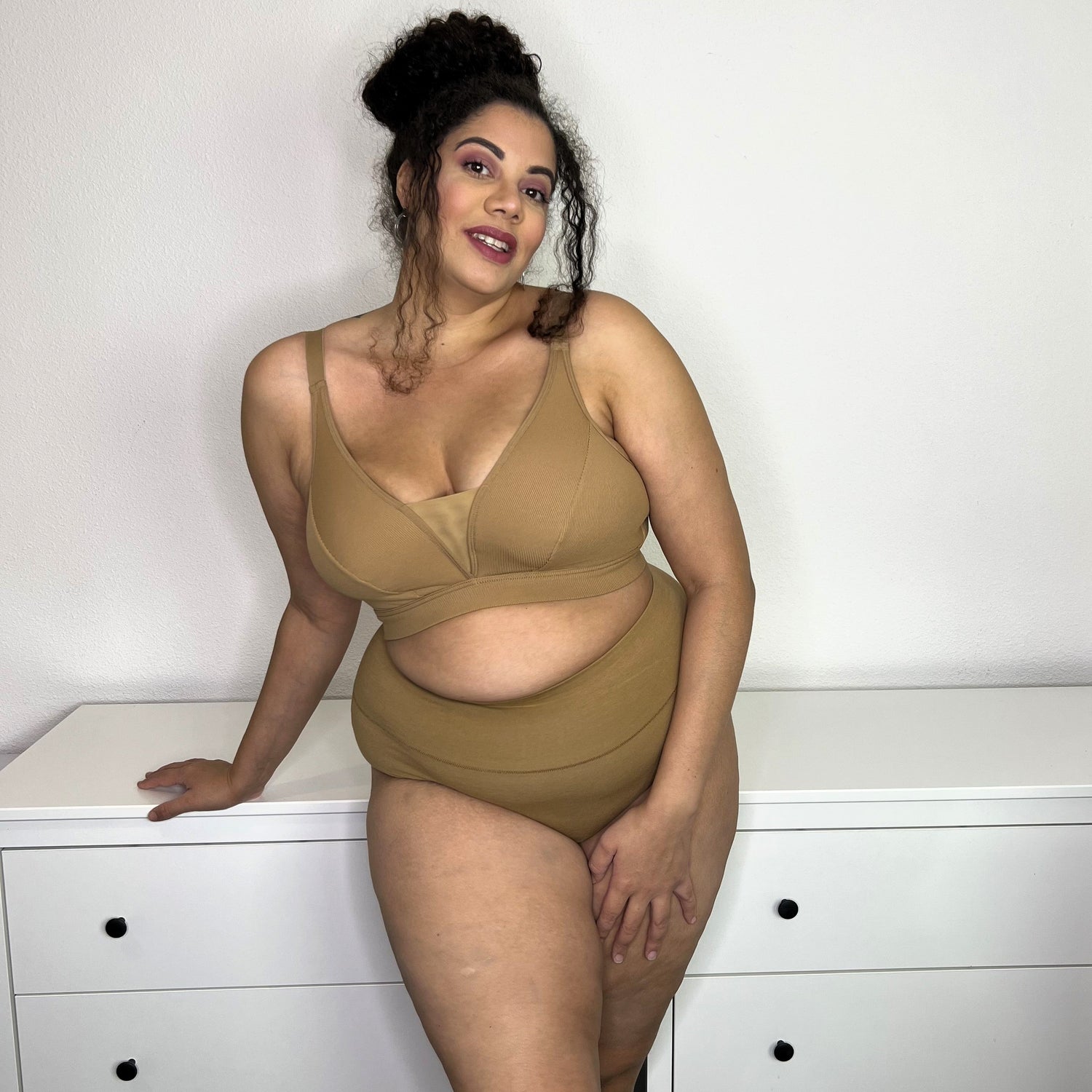 Everyday Ribbed Bra - Caramel