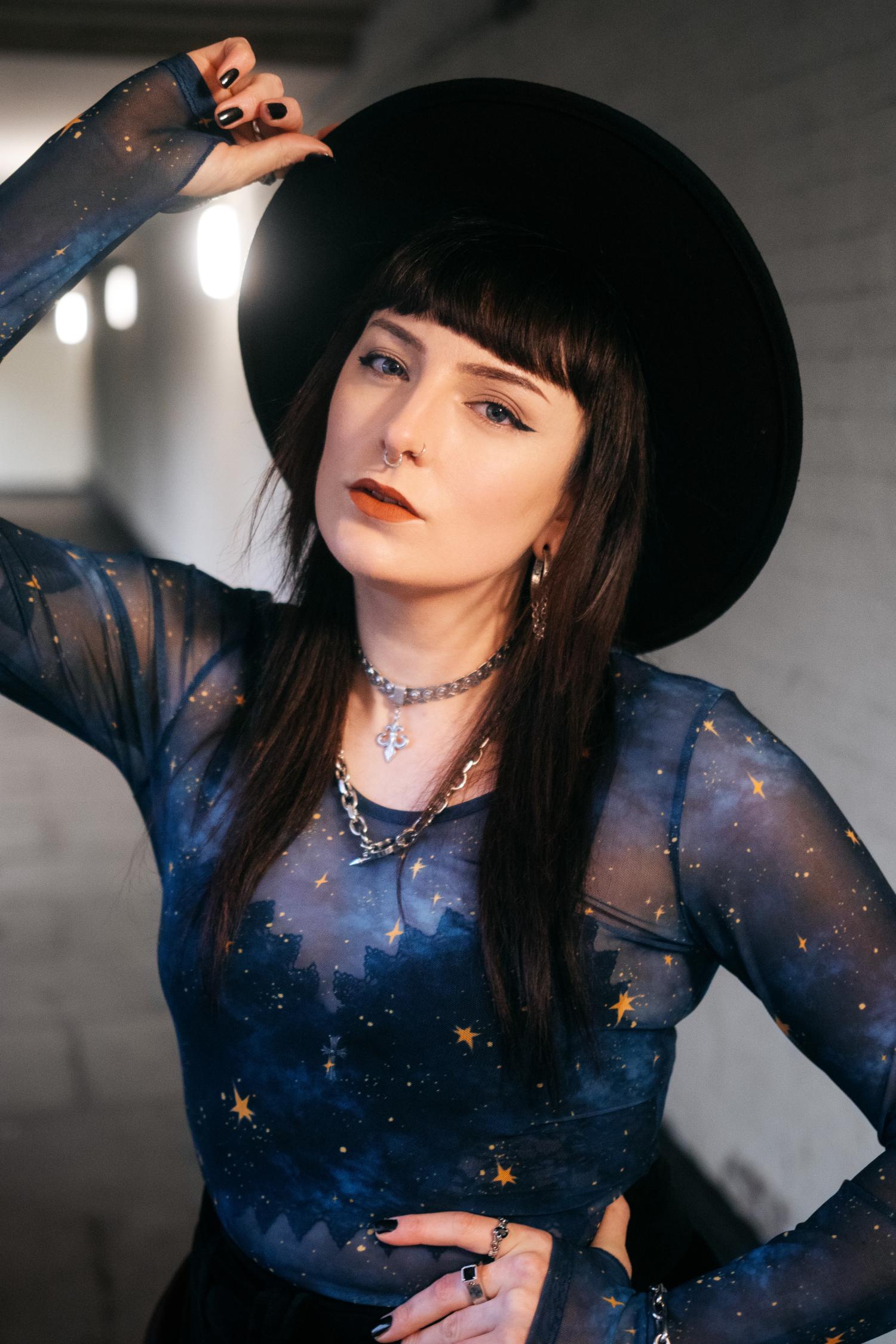 Mesh Top - Nebula - Blue / Gold