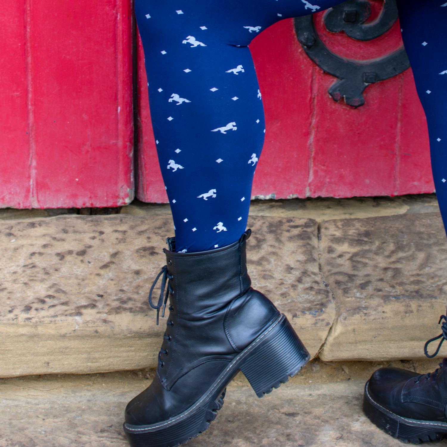 80 Denier Opaque Tights - Dinky Horses
