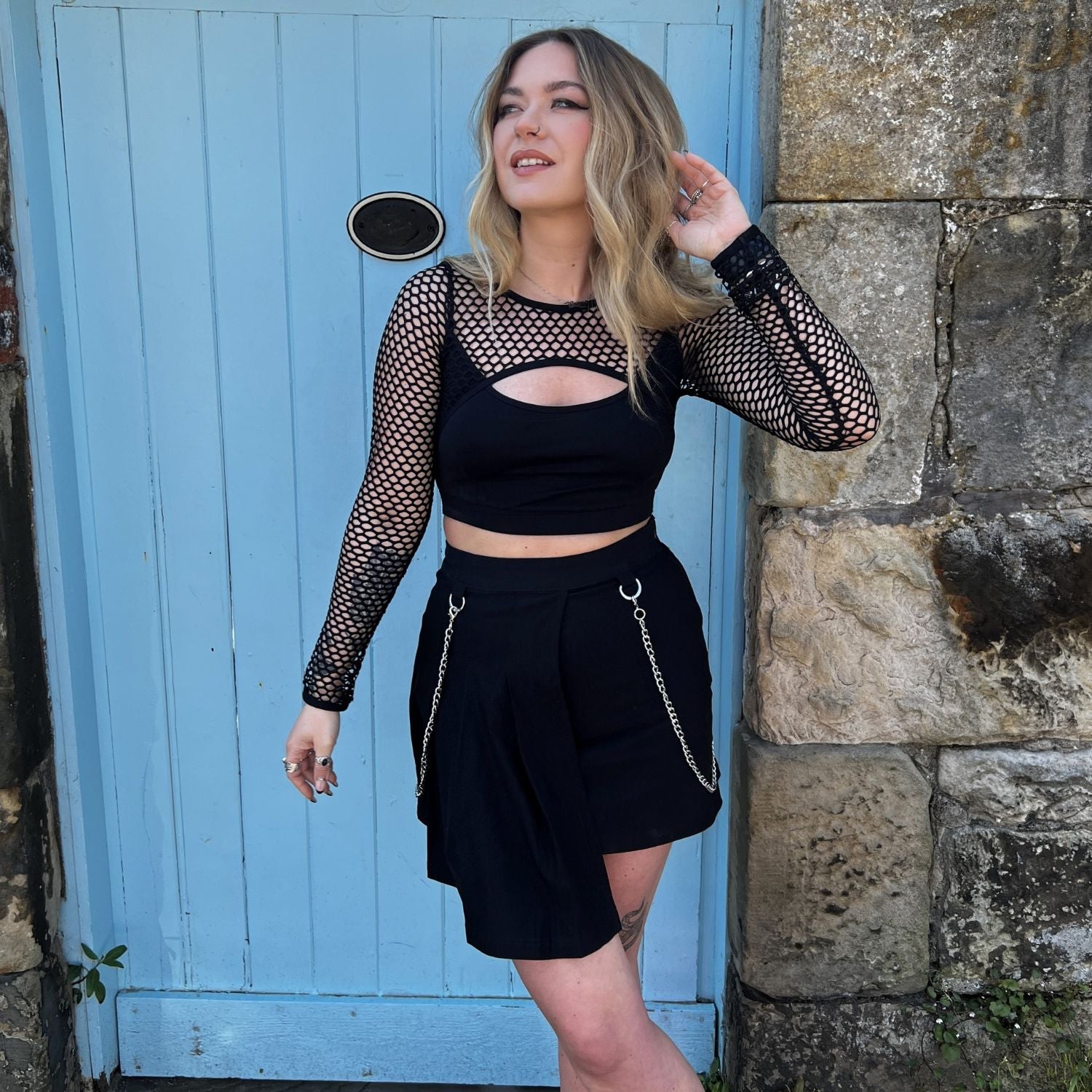 Fishnet Top - Alanis - Black