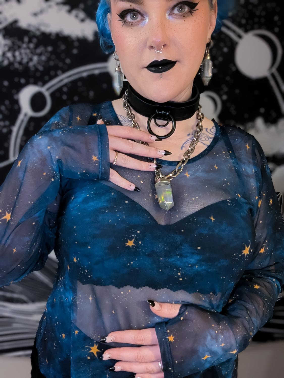 Mesh Top - Nebula - Blue / Gold