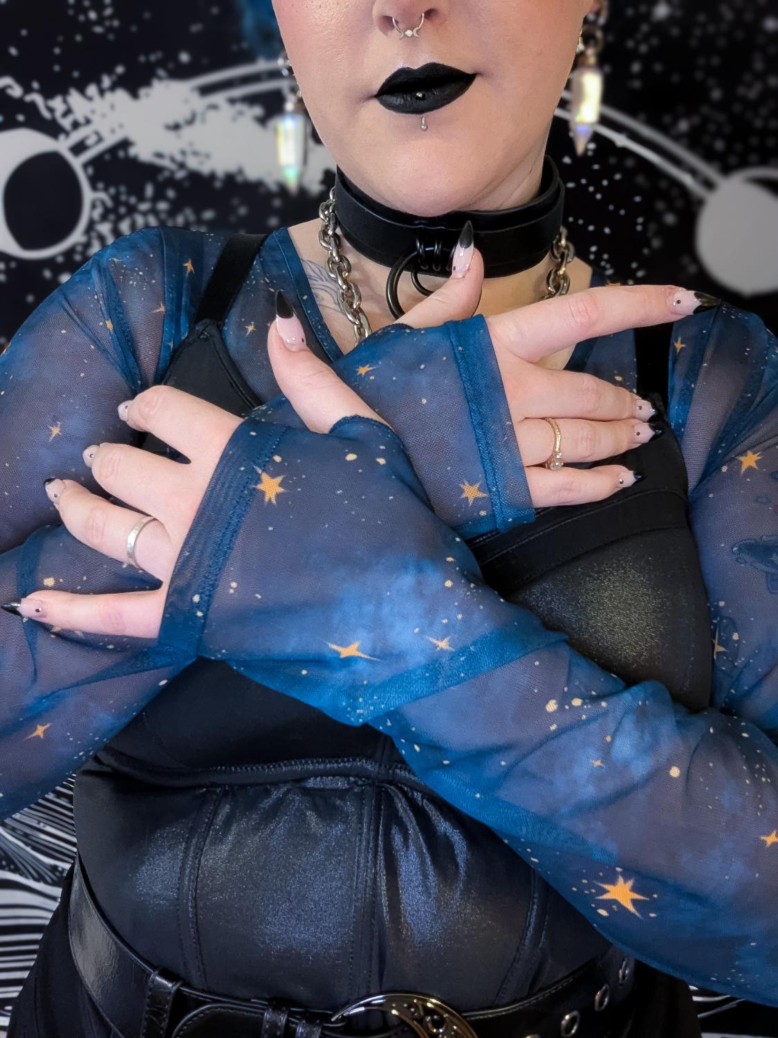 Mesh Top - Nebula - Blue / Gold