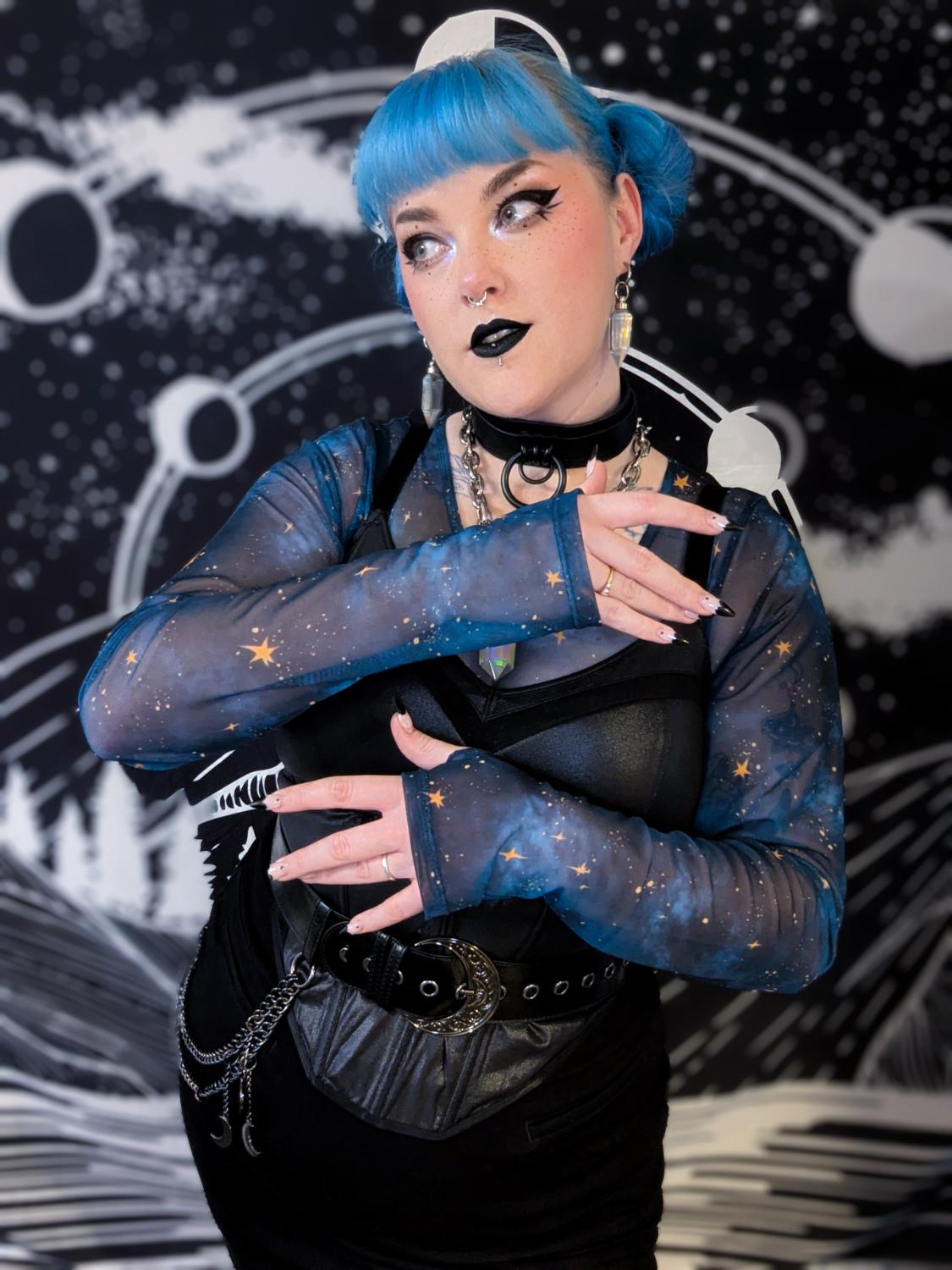 Mesh Top - Nebula - Blue / Gold