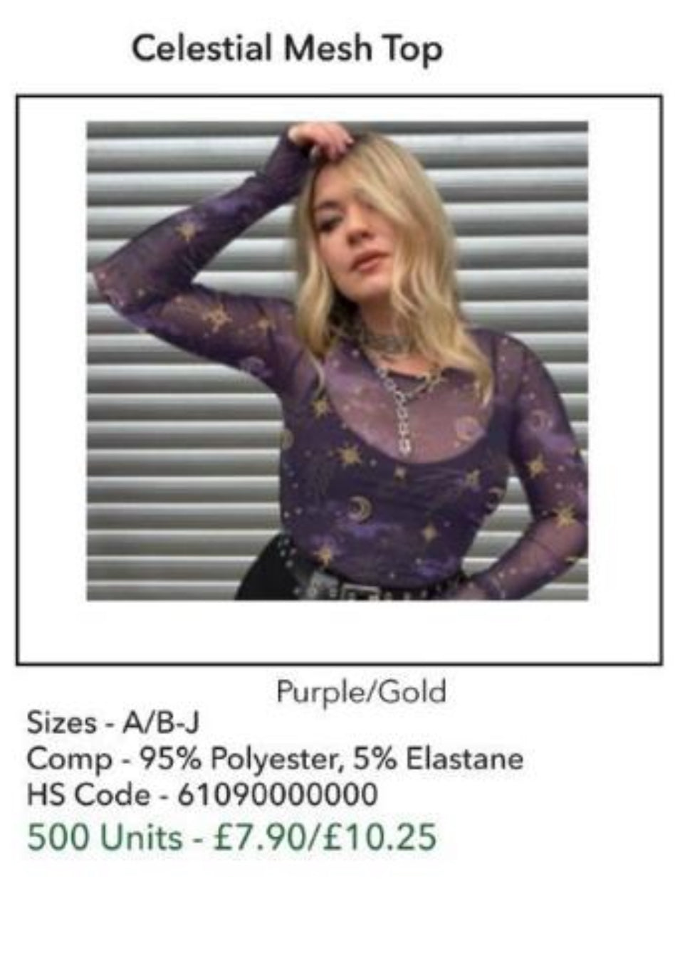 Celestial Mesh Top - Purple / Gold