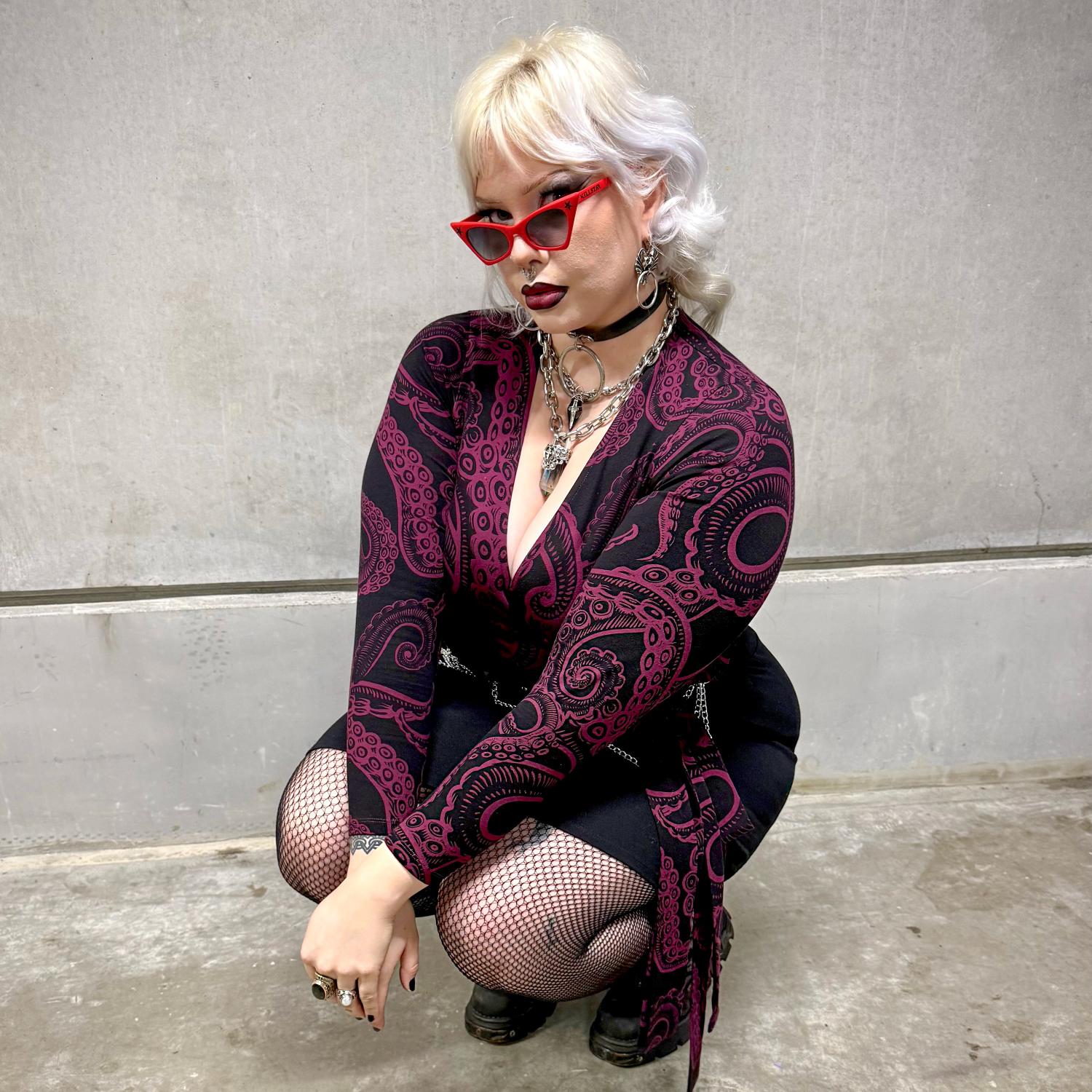 Organic Cotton Wrap Top - Kraken's Embrace