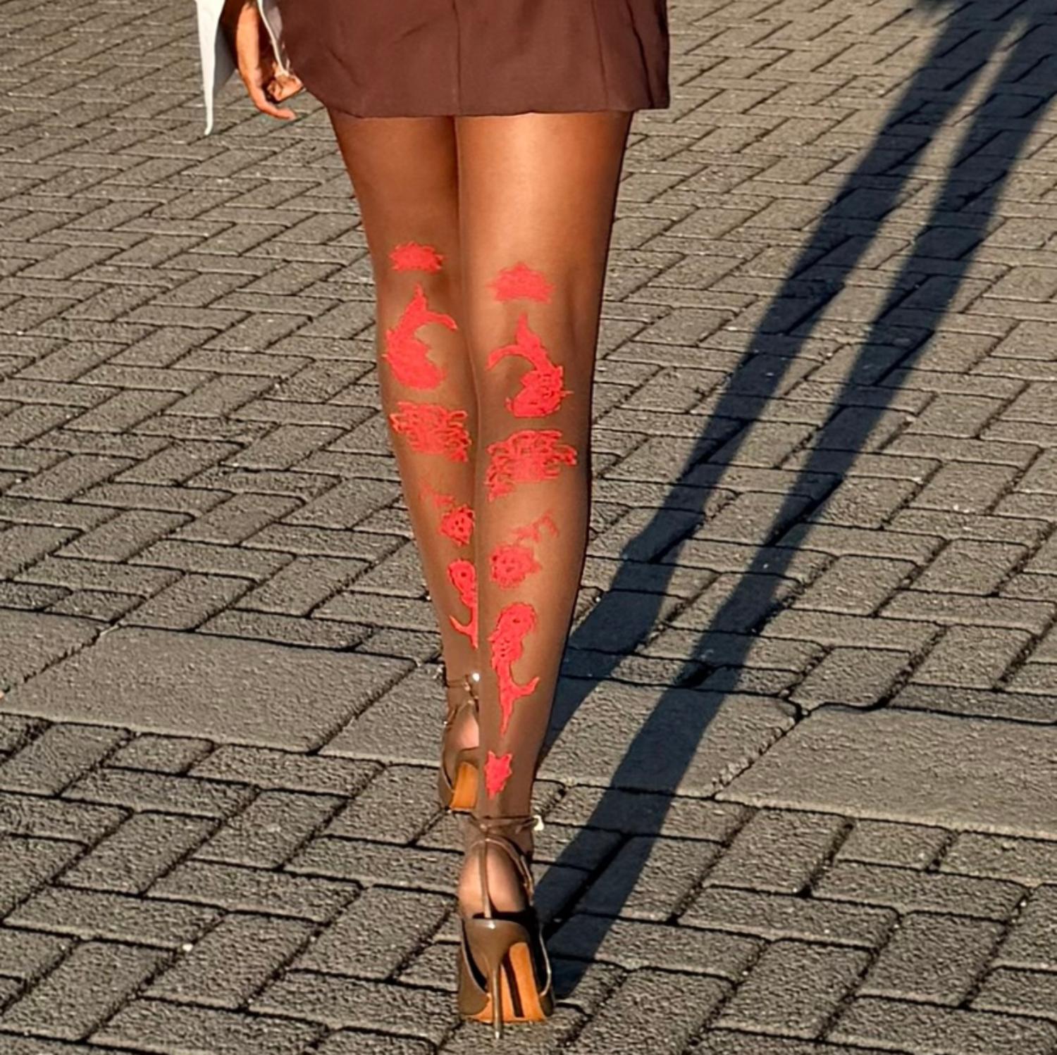 Paper Cut Tights - Praline