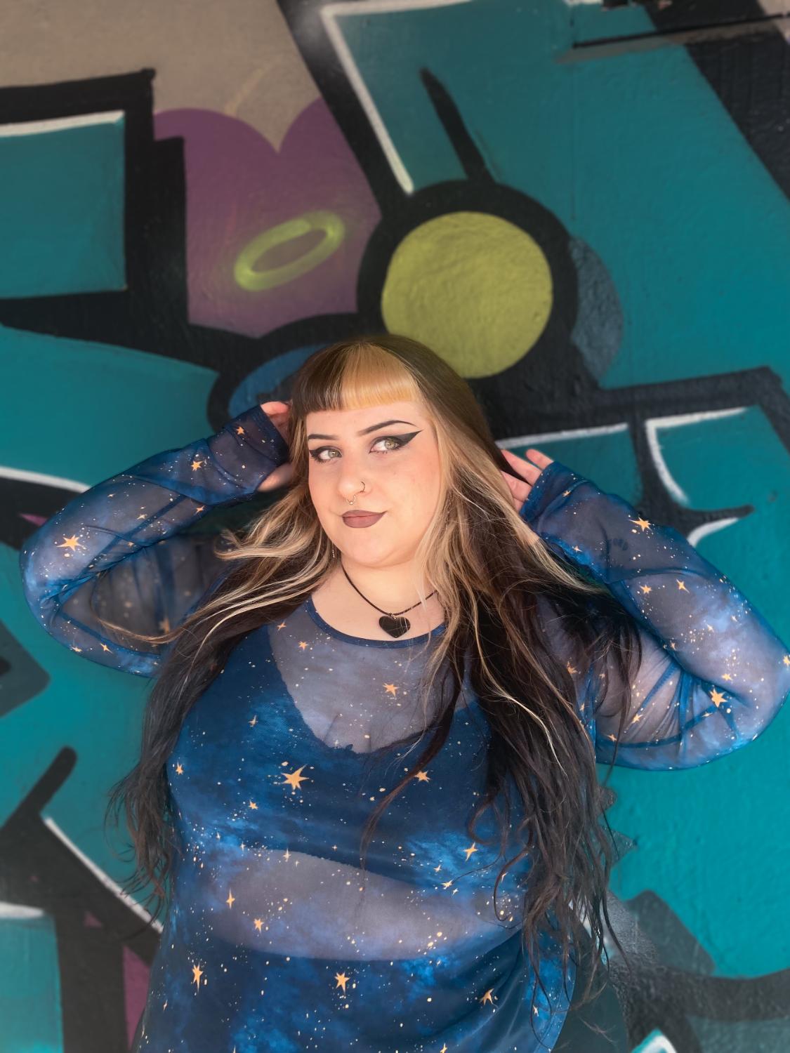 Mesh Top - Nebula - Blue / Gold