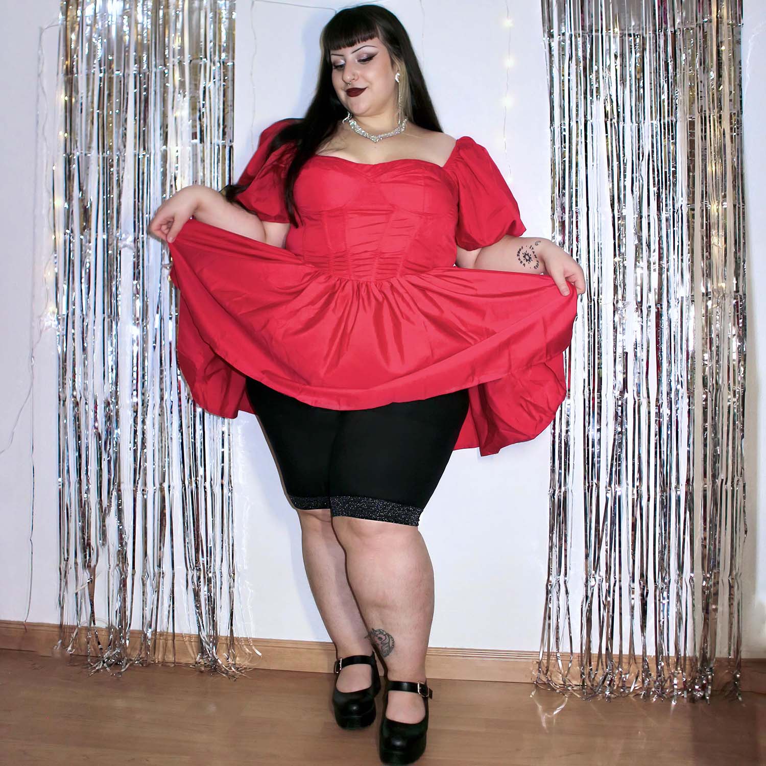 Stay Cool Chub Rub Lurex Shorts - Black