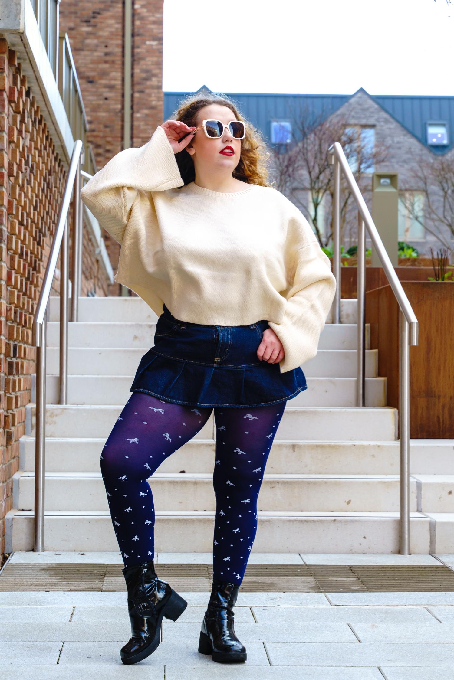 80 Denier Opaque Tights - Dinky Horses