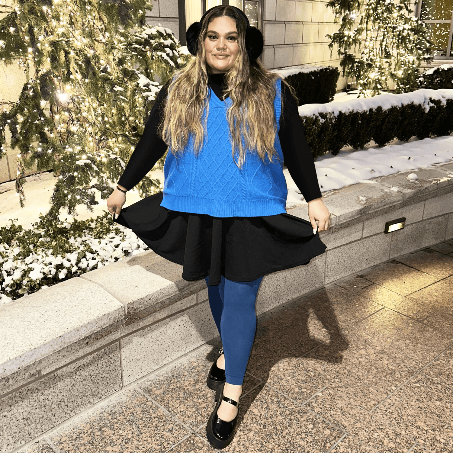 90 Denier Footless Tights - Bone China