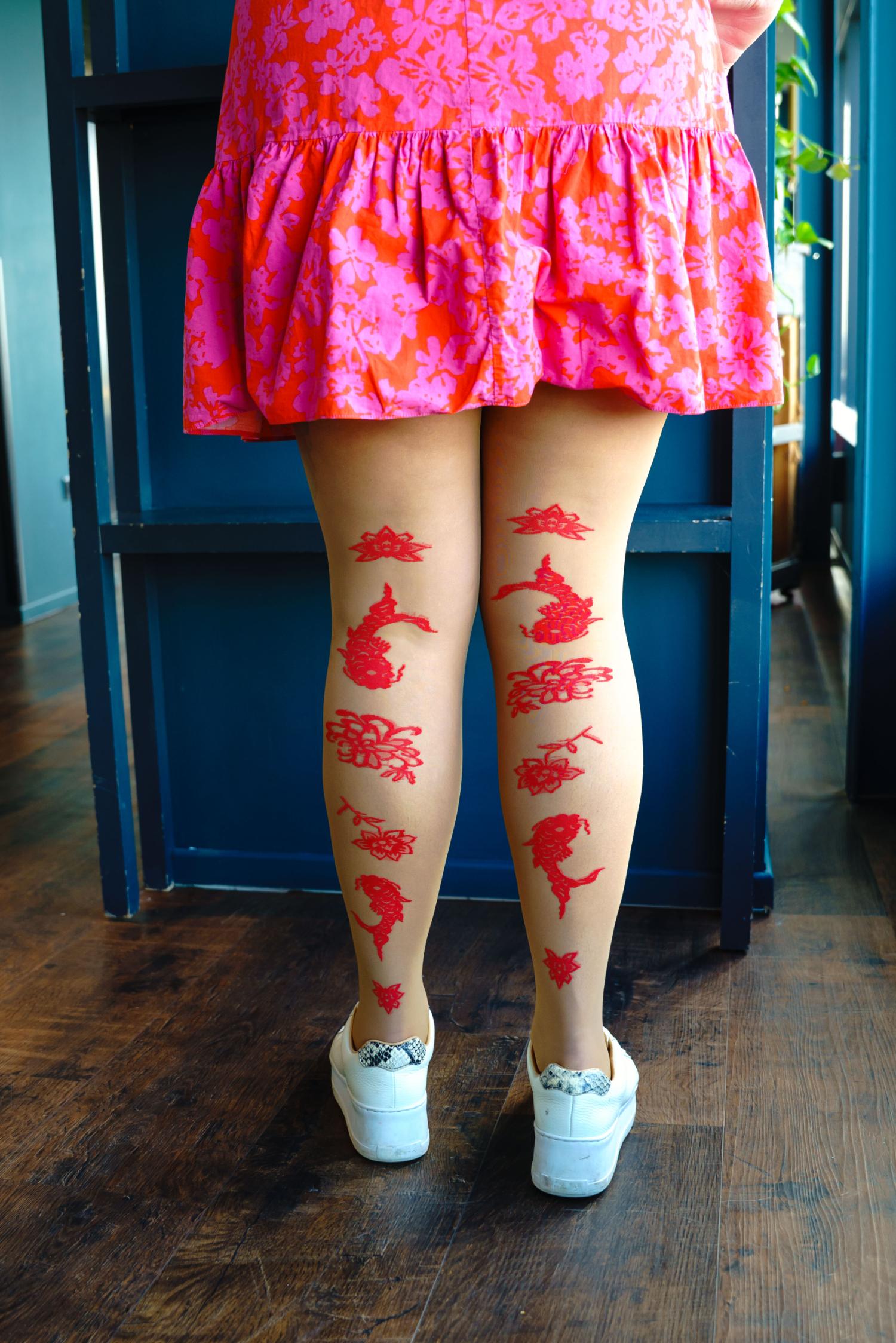 Paper Cut Tights - Caramel Latte