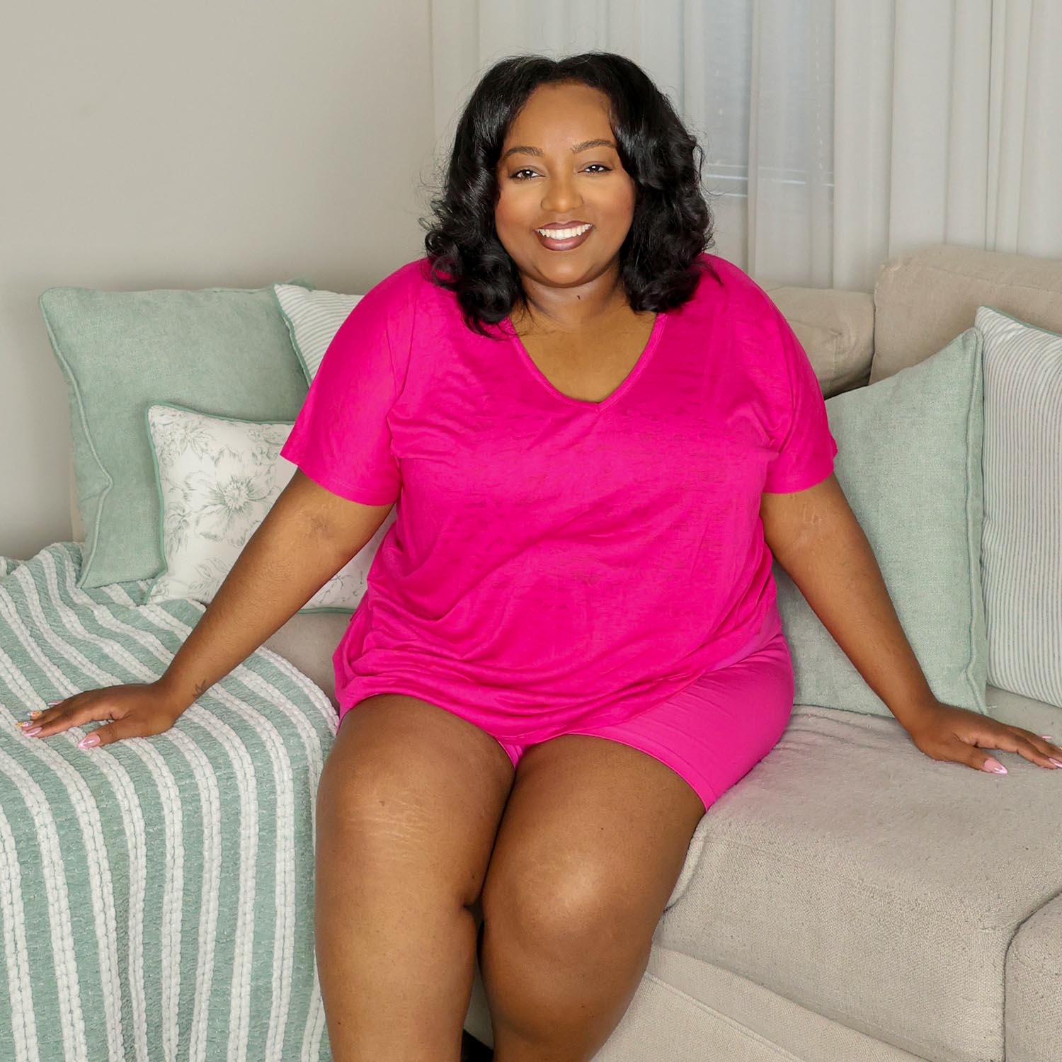 Burnout Sleep T-Shirt & Shorts Bundle in Barbara