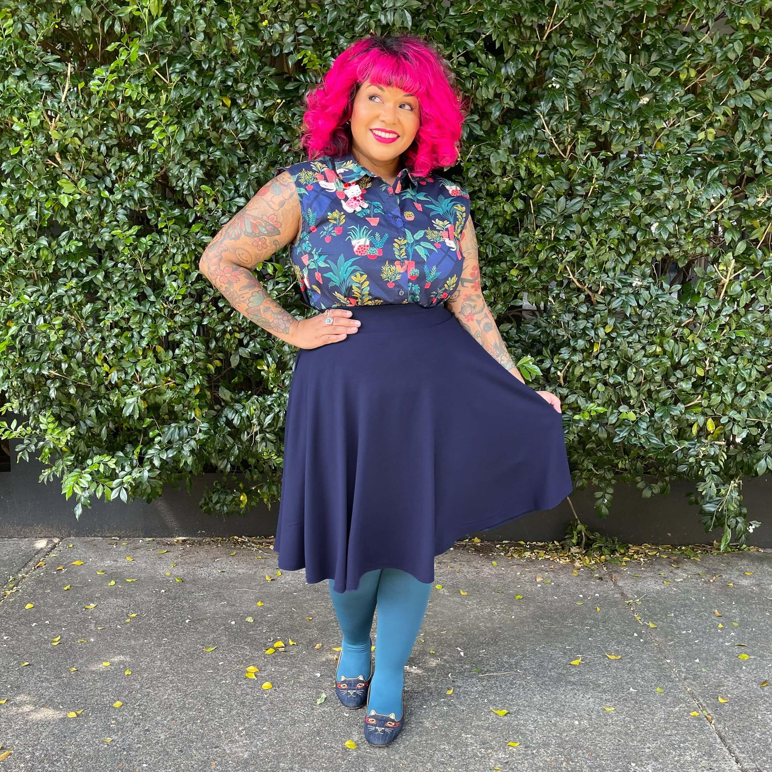 Flare Skirt - Oh My Gosh! - Navy - Snag