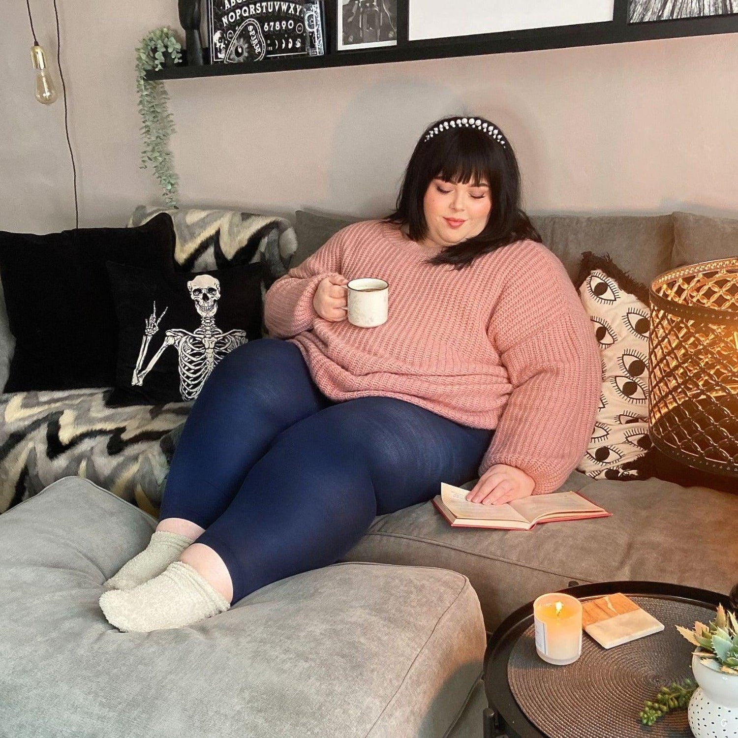 Merino Wool Footless Tights - Royal Navy - Snag