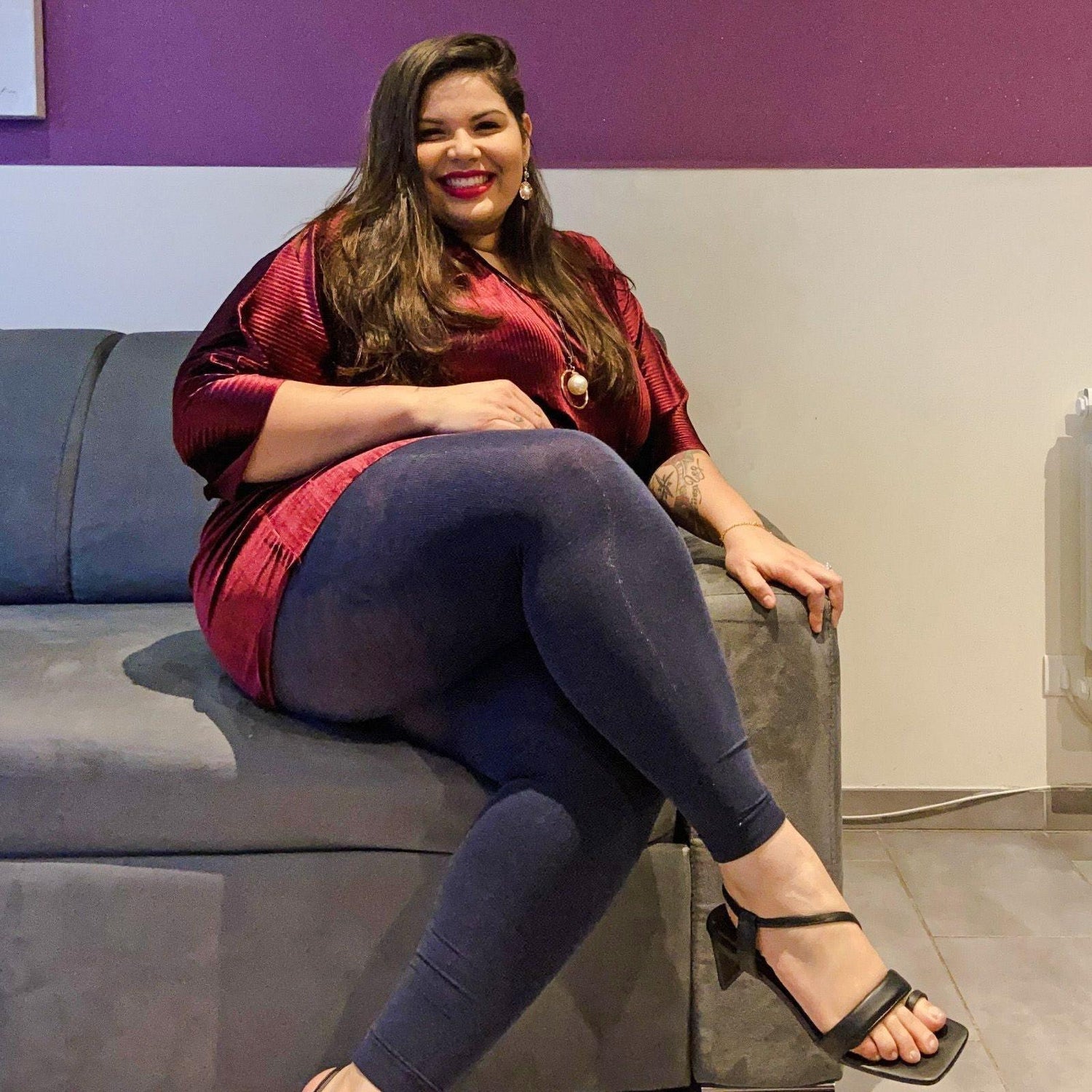 Merino Wool Footless Tights - Royal Navy - Snag