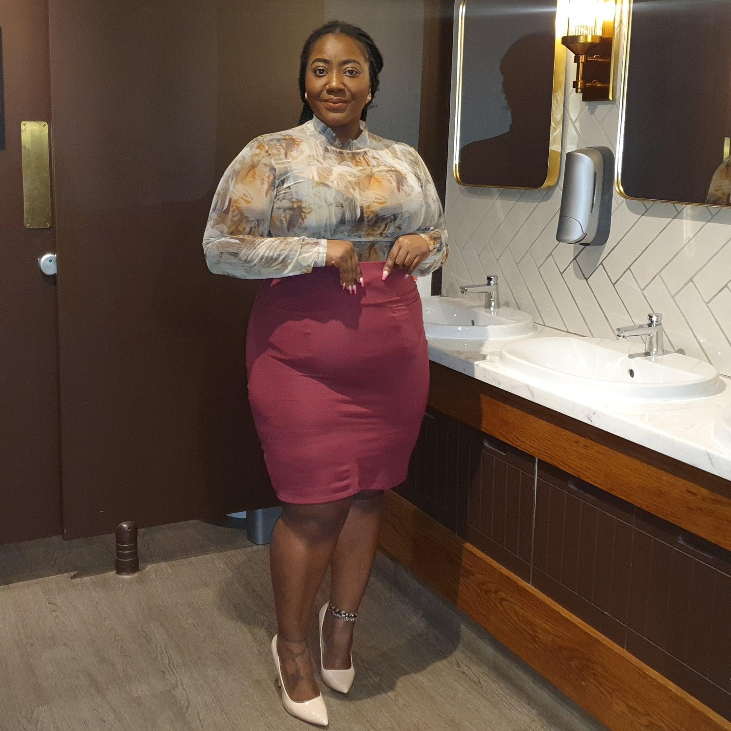 Pencil Skirt - Oh my! - Burgundy - Snag