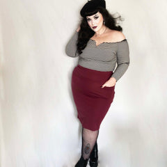 Pencil Skirt - Oh my! - Burgundy - Snag