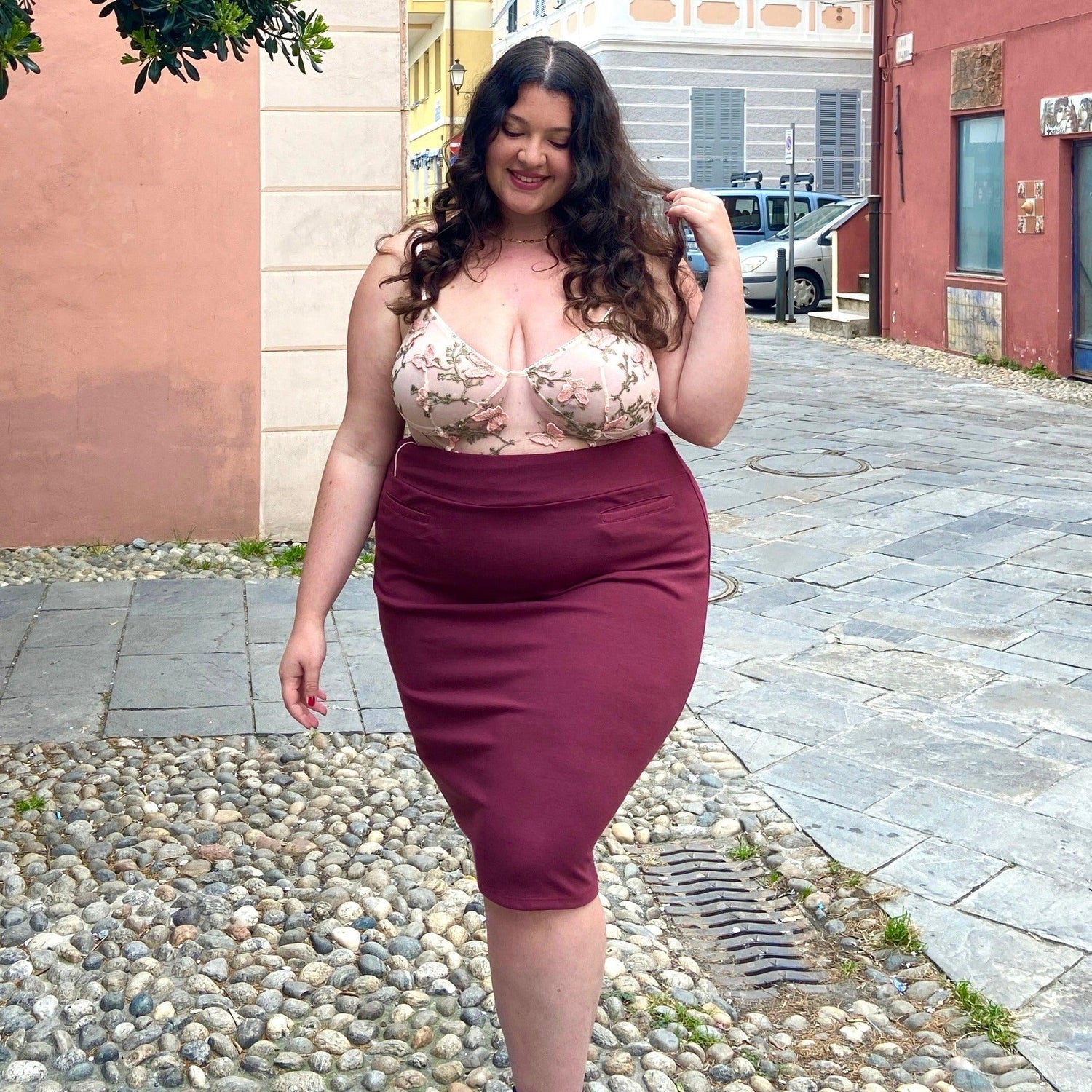 Pencil Skirt - Oh my! - Burgundy - Snag