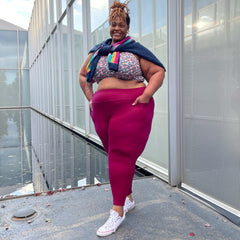 Squat Proof Long Leggings - Raspberry Pie - Snag